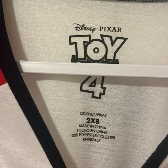 Disney Pixar Toy Story 4 Christmas Pajama Raglan Top Size 2X - Toy To The World - Picture 2 of 5